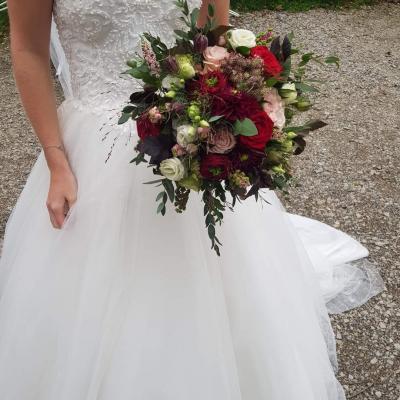 Bouquet de mariée rond coloré